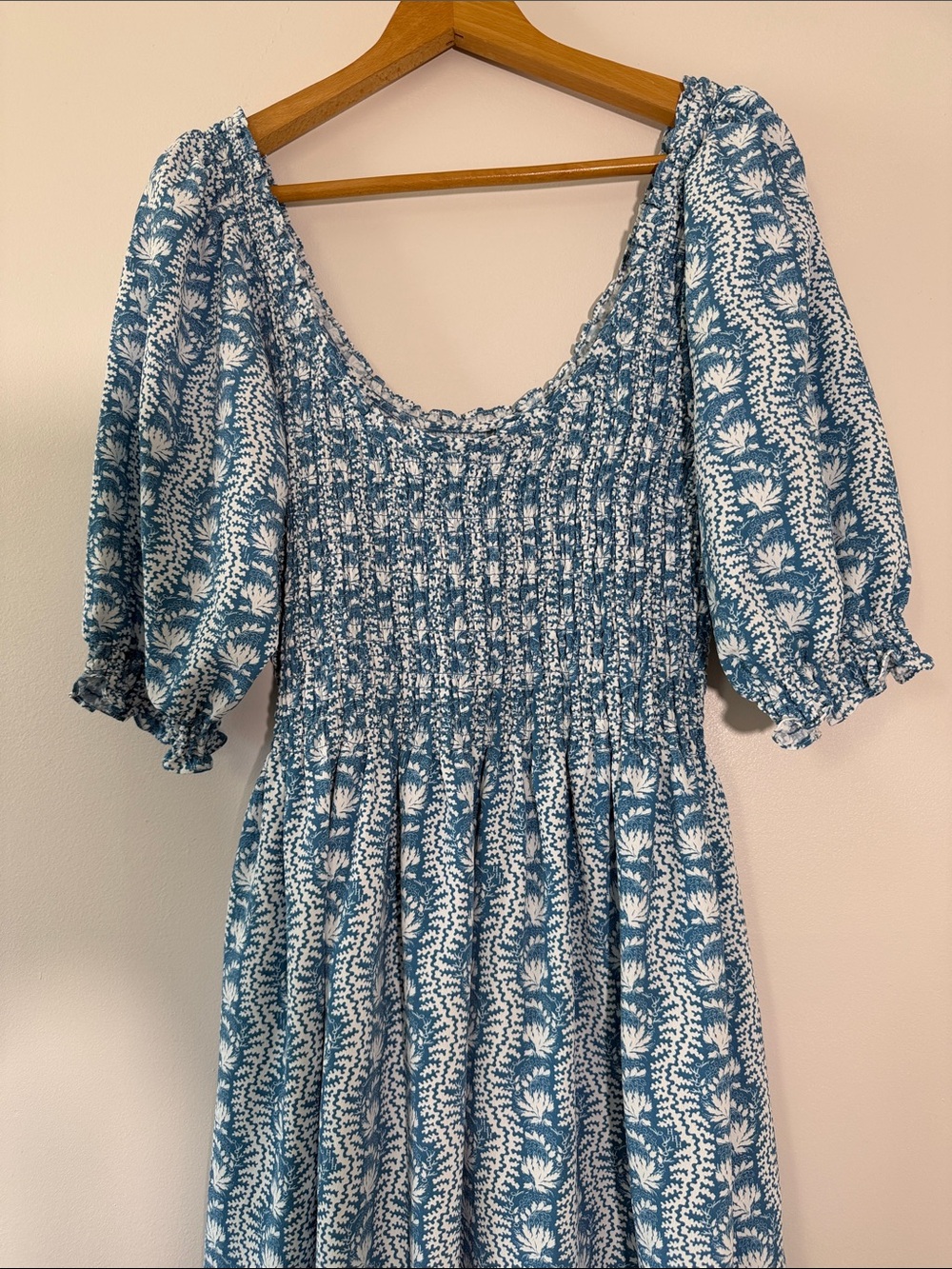 Hill House Nap Dress Blue Floral Smocked Maxi Dress - Women's - Picture 3 of 11
